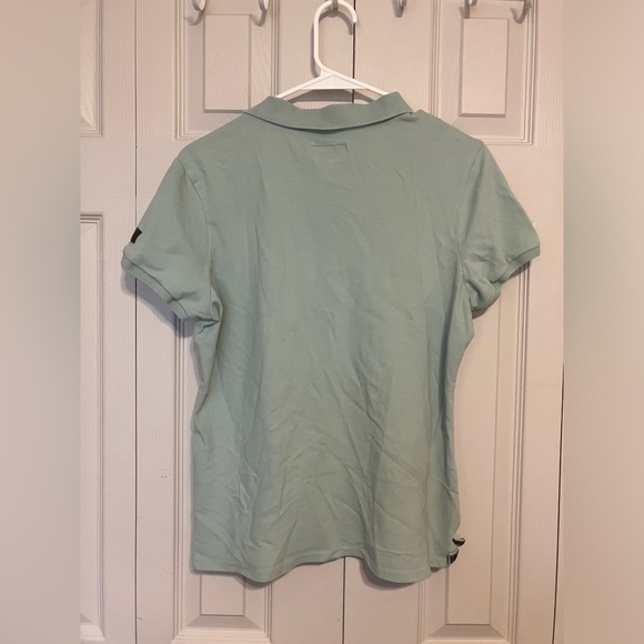 dover saddle Ridding Top Women’s Sz‎ L Blue Equestrian Polo Cotton - Picture 5 of 7